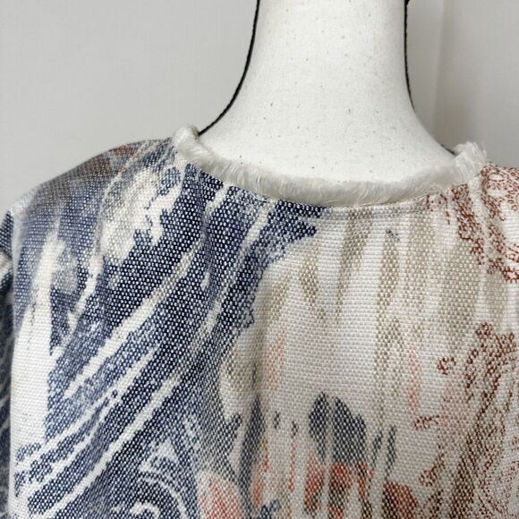 Chico's Watercolor Print Open Jacket‎ Women’s Medium Textured 3/4 Sleeve Size 3 - Picture 9 of 14